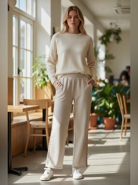 Avia Light Beige Straight Leg Pants